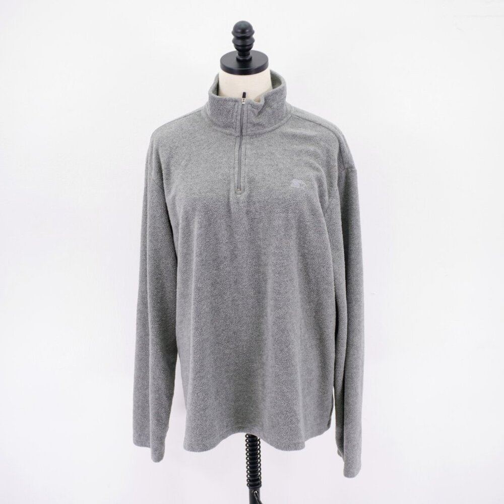 Starter XL Gray Fleece 1/4 Zip Jacket /‎ Sweater Polyester